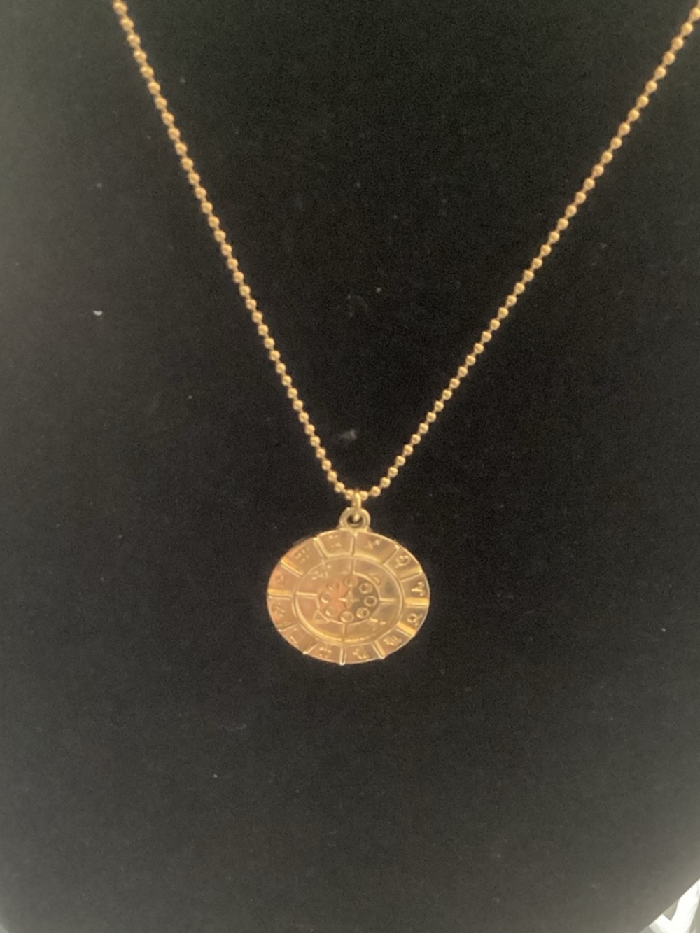 Gold Zodiac Wheel Pendant Necklace - Women Jewelry